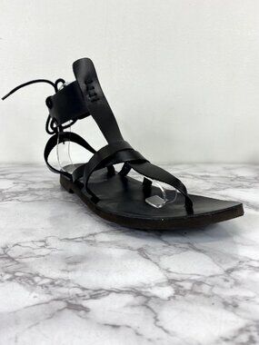 Free People Black Thong Strap Sandals Size 8.5